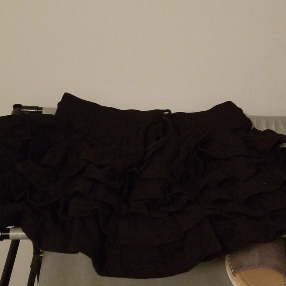 Black ruffled skirt